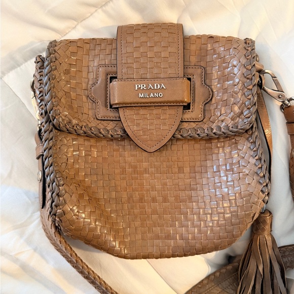 None Handbags - Designer Inspired Woven Crossbody Bag